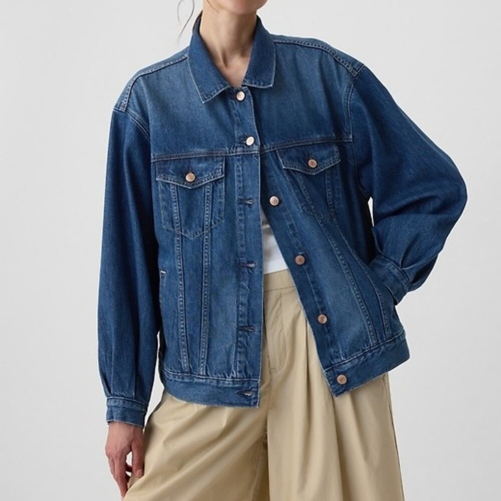 Gap x Doen Oversized Icon Denim Jacket, Size Medium